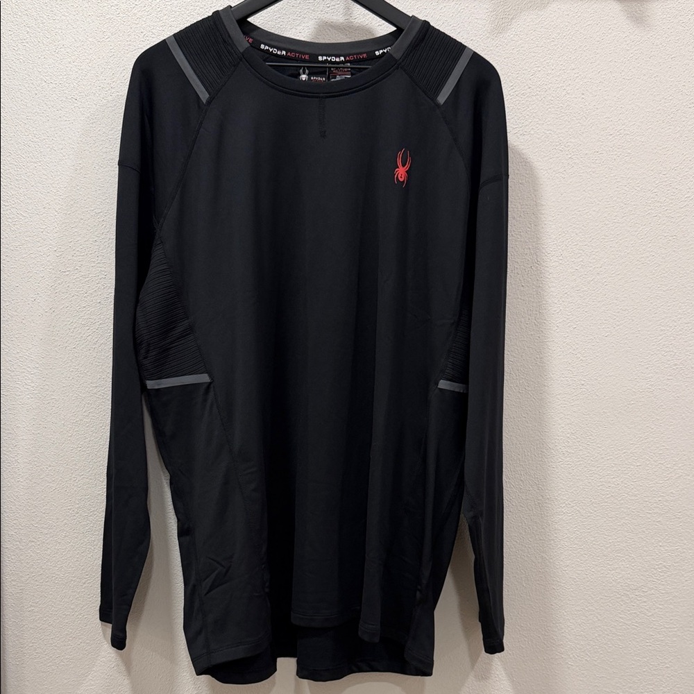 Spyder Black and Red Long Sleeve Men's Tee